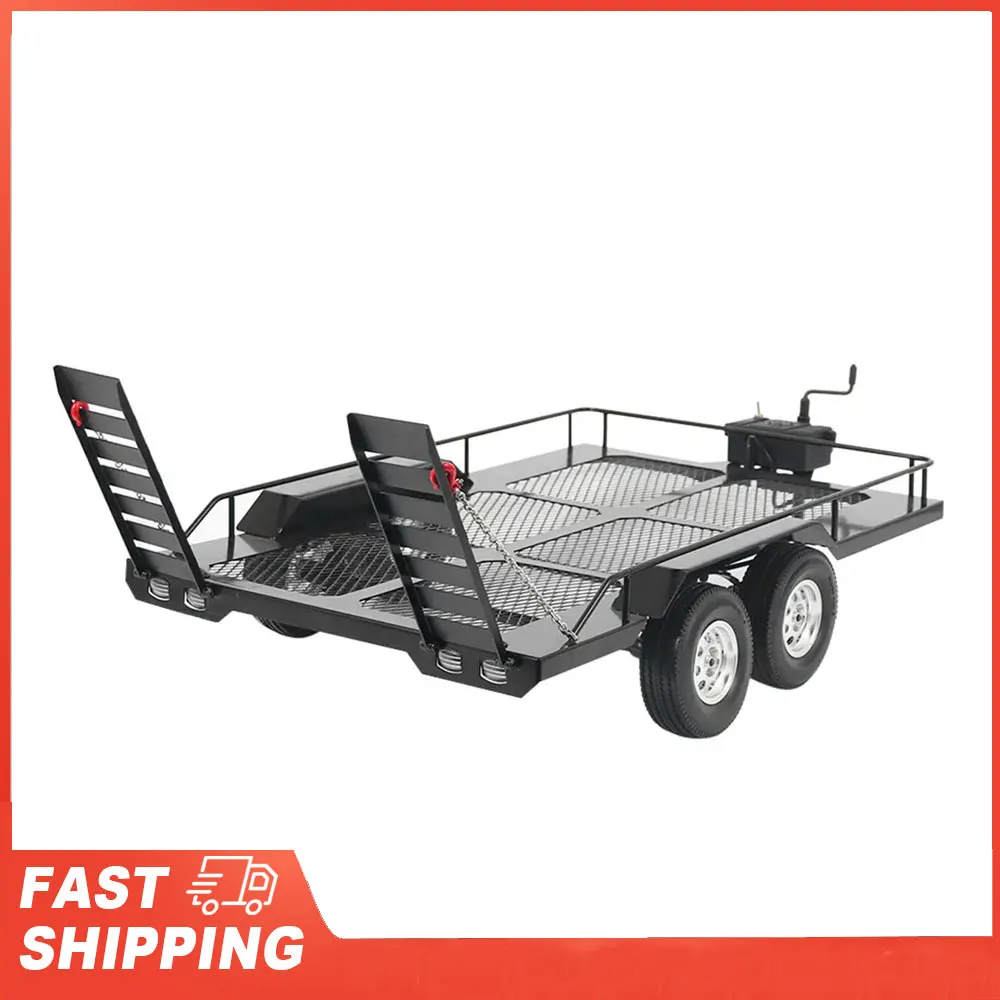 

1/10 Trail Metal Trail Car Trailer Accessory with Four Tires Fit for RC4WD 1/10 RC Car RC Accessory RC Trailer RC Trail Car