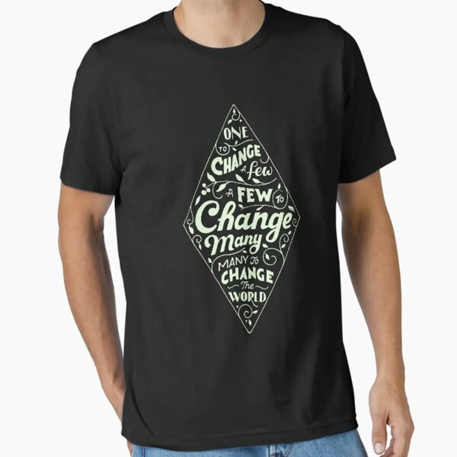 Product preview of One to Change the World designed and sold by Steccanella vintage Washed Stretched Casual