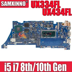 SAMXINNO UX334FA placa principal original com I5 I7 8ª 10ª CPU 8GB 16GB RAM para ASUS ZenBook 13 UX434FAC UX334F placa-mãe do portátil