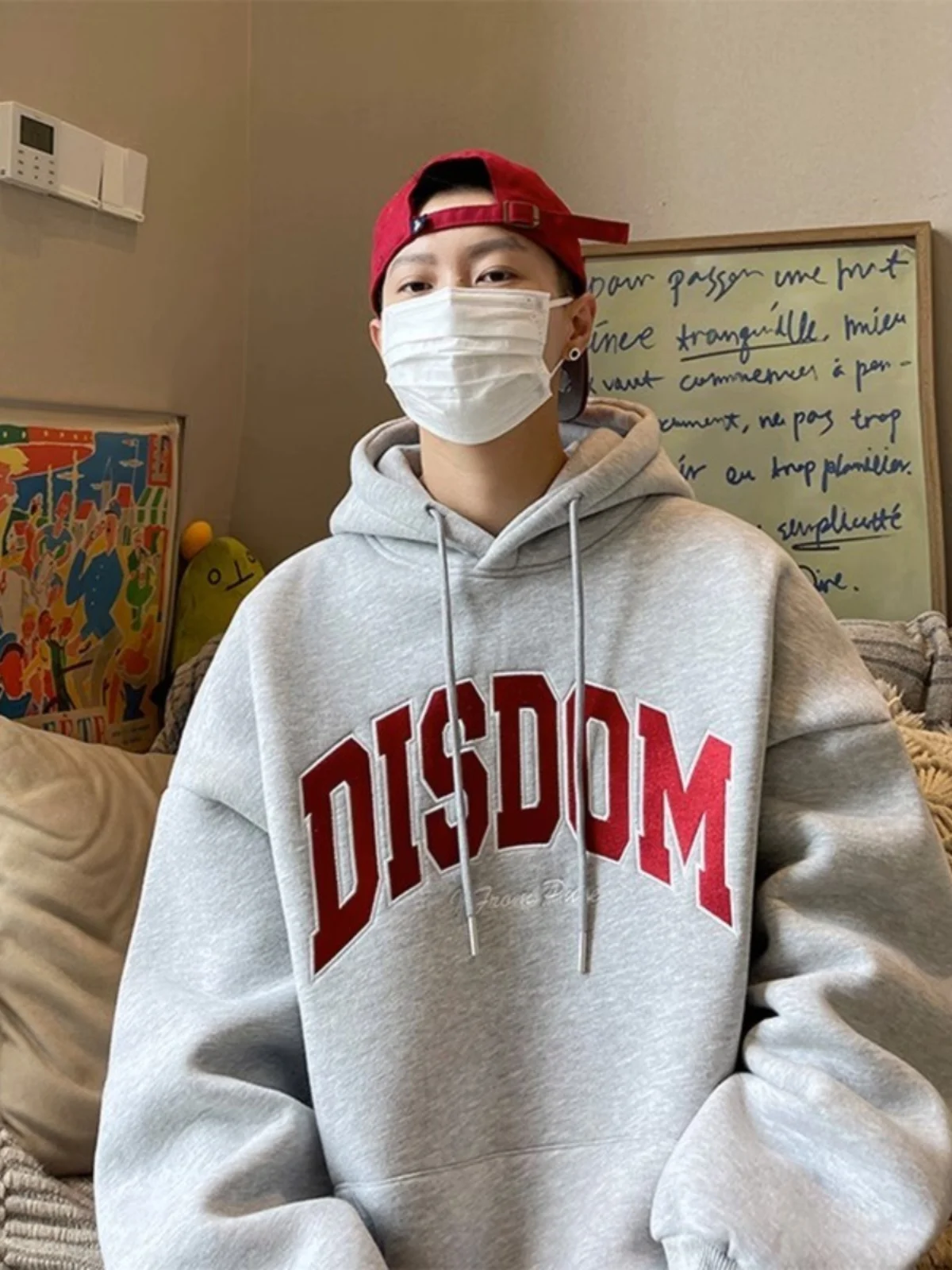 

Осенне-зимняя мужская толстовка большого размера 300 Pou в гонконгском стиле, свободный крой, повседневная верхняя одежда, уличный стиль, свитшот