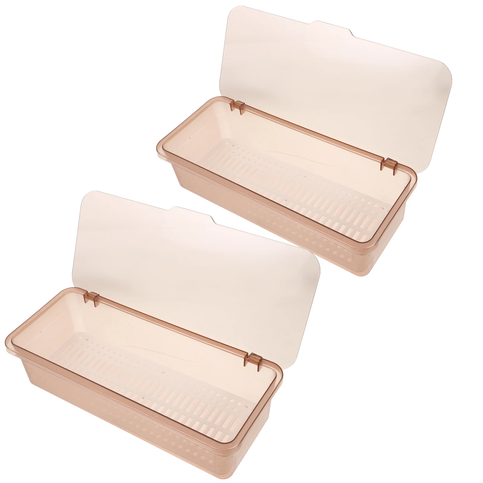 

2pcs Cutlery Storage Boxes Kitchen Organizer Rack for Chopsticks Forks Spoons Plastic Drainer Tray Travel Grey