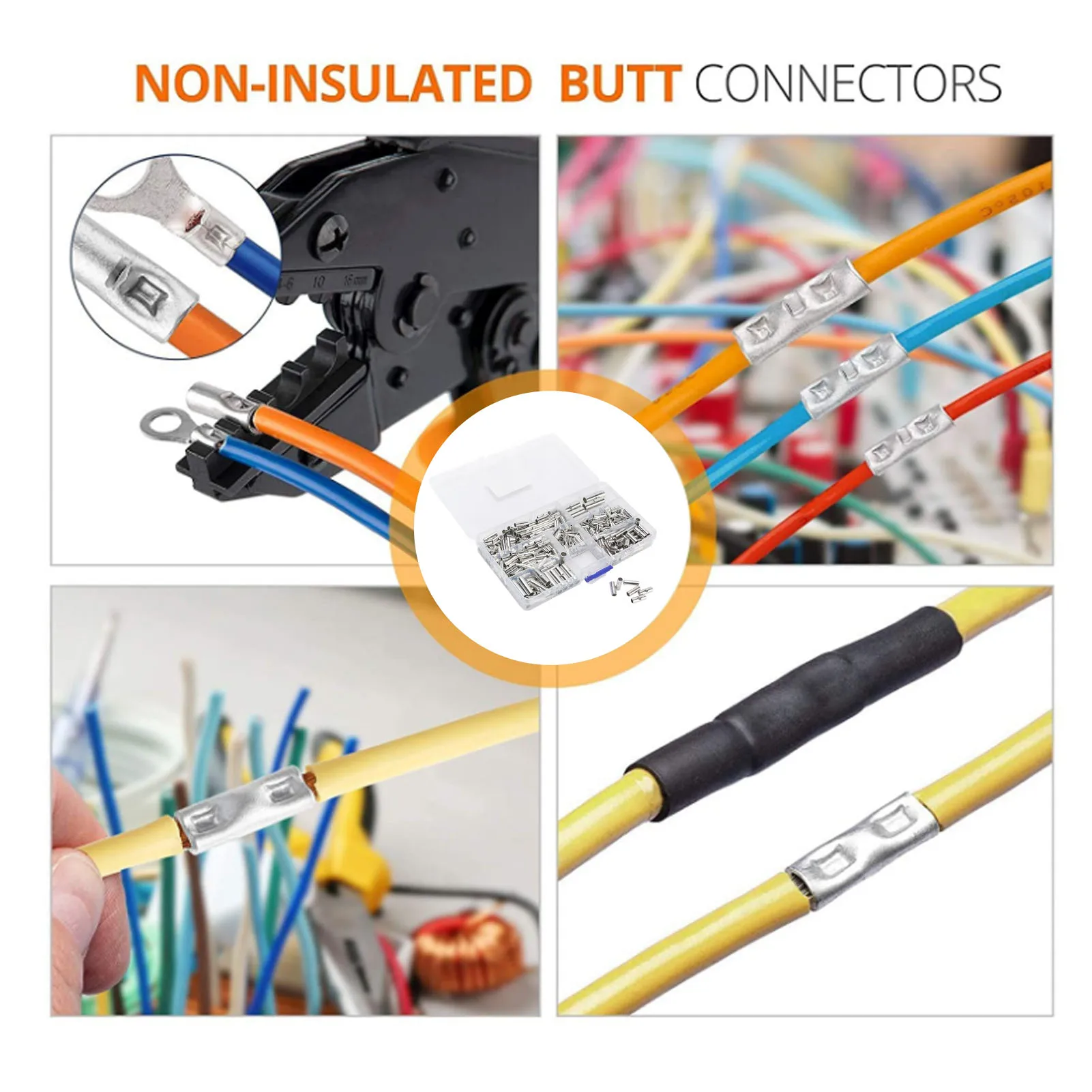 

Неизолированные стыковые соединители. Бесшовные неизолированные стыковые соединители. Комплект из луженой меди. Прочный для проводов от 26 до 6 AWG.