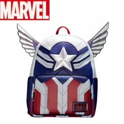 New Arrival sprzedaży Marvel Loungefly Marvel Kapitan Ameryka Plecak Anime Torba na ramię z podwójnym paskiem Torba chłopięca i dziewczęca