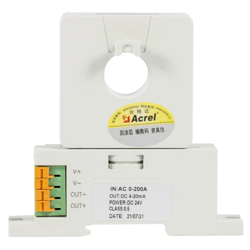 ACREL BA50(II)-AI/I Din Rail Current Sensor Isolate AC0-(60-600)A Current to DC4-20mA or 0-20mA for Industrial Automation