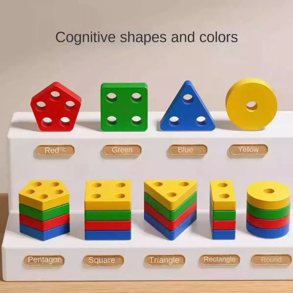 

Montessori Inspired Baby Sensory Toys Sorting Stacking Educational Gifts Puzzle Rainbow Blocks Wooden Fine Motor Skill Toy Gift