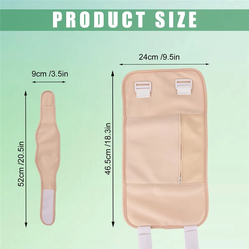 A27U nuevo Kit de paquete de aceite de ricino reutilizable de 2 piezas paquete de cinturón de aceite de ricino ajustable a prueba de fugas con adhesivo mágico caqui