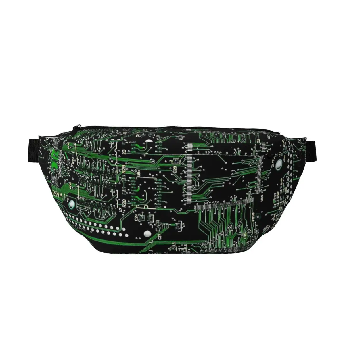 

Сумка-бананка через плечо с принтом печатной платы, зеленая, унисекс, регулируемая, для путешествий, бега, для денег и телефона, нагрудная сумка