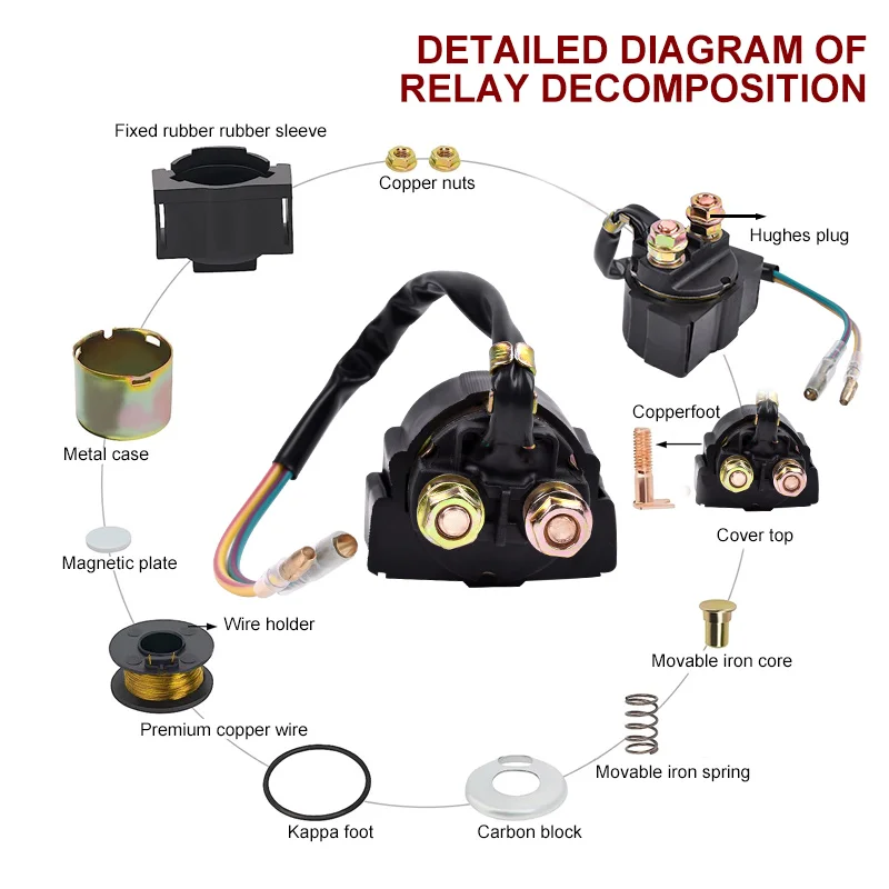 Motorcycle Electrical Starter Solenoid Relay For HONDA C70 NH80MD NH 80 MD ATC125M ATC125 M ATC250SX CH125 ELITE FL350R ODYSSEY