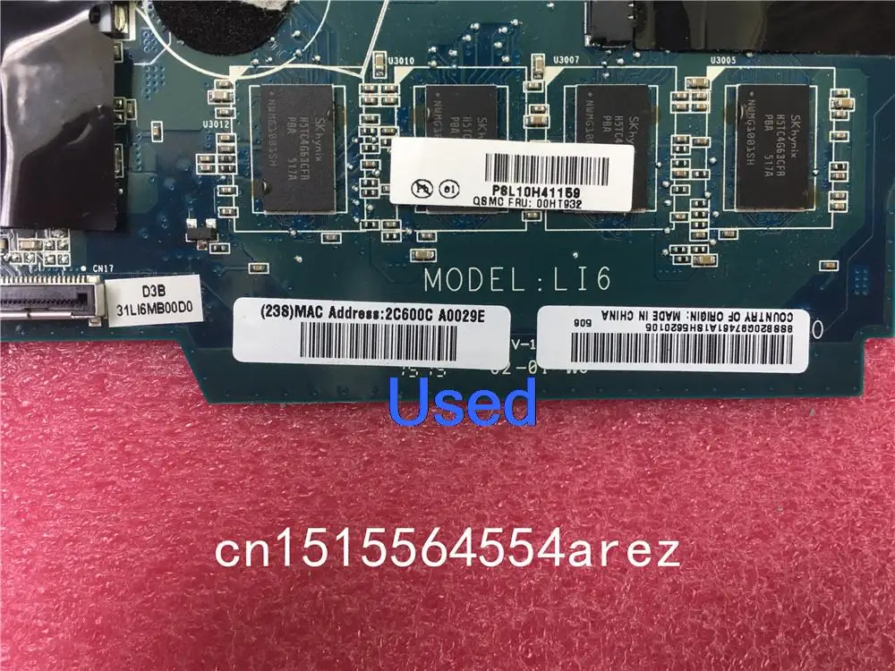 Used For Lenovo ThinkPad 11E 20E6 20E8 Laptop Motherboard Mainboard WIN,M-5Y10c,UMA,TPM,4GB 00HT932