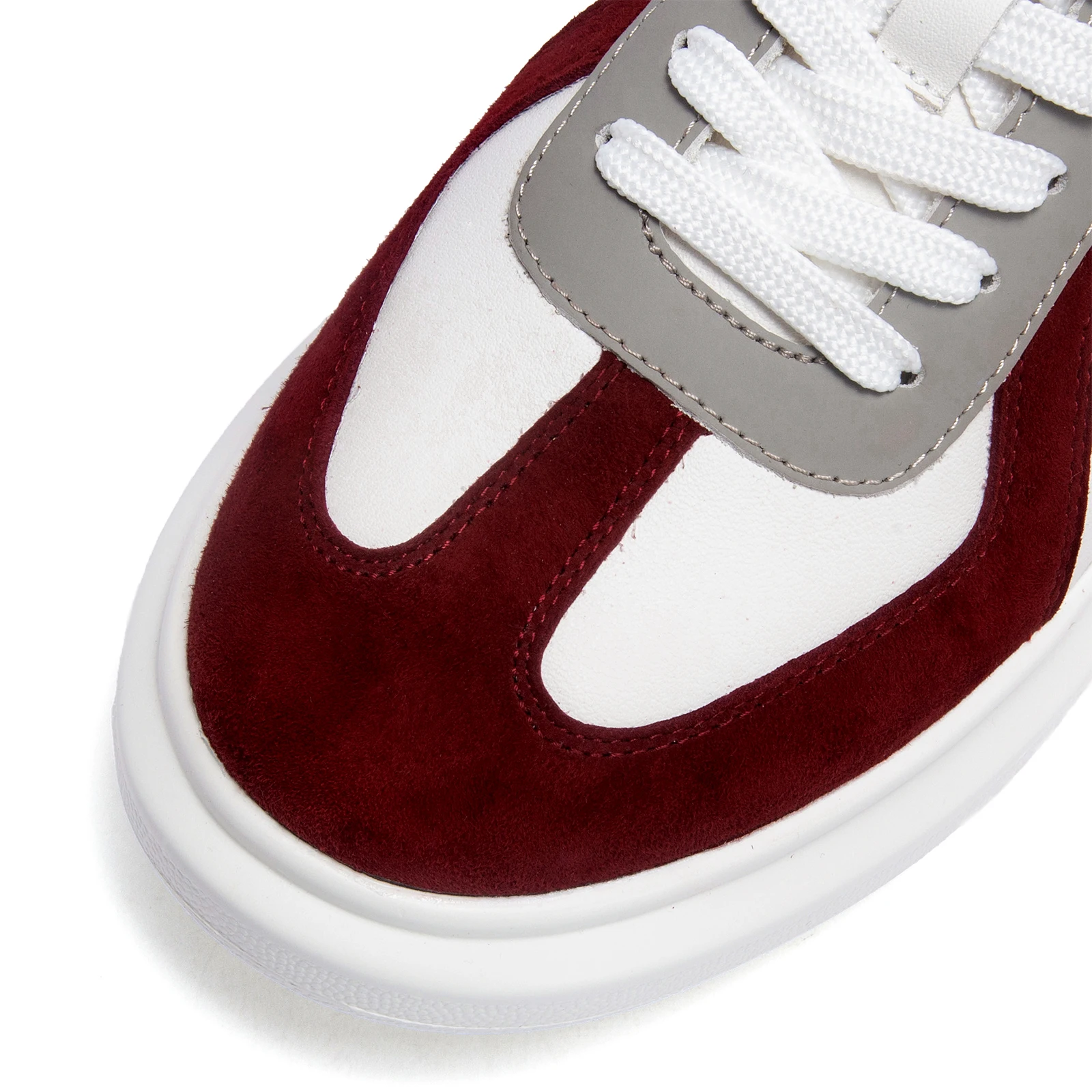 C‑H Women's Tennis Shoes 2026 Fall New Arrival, Wine Red Retro Genuine Cow Leather Walking Sneakers, Arch Support Comfort Casual