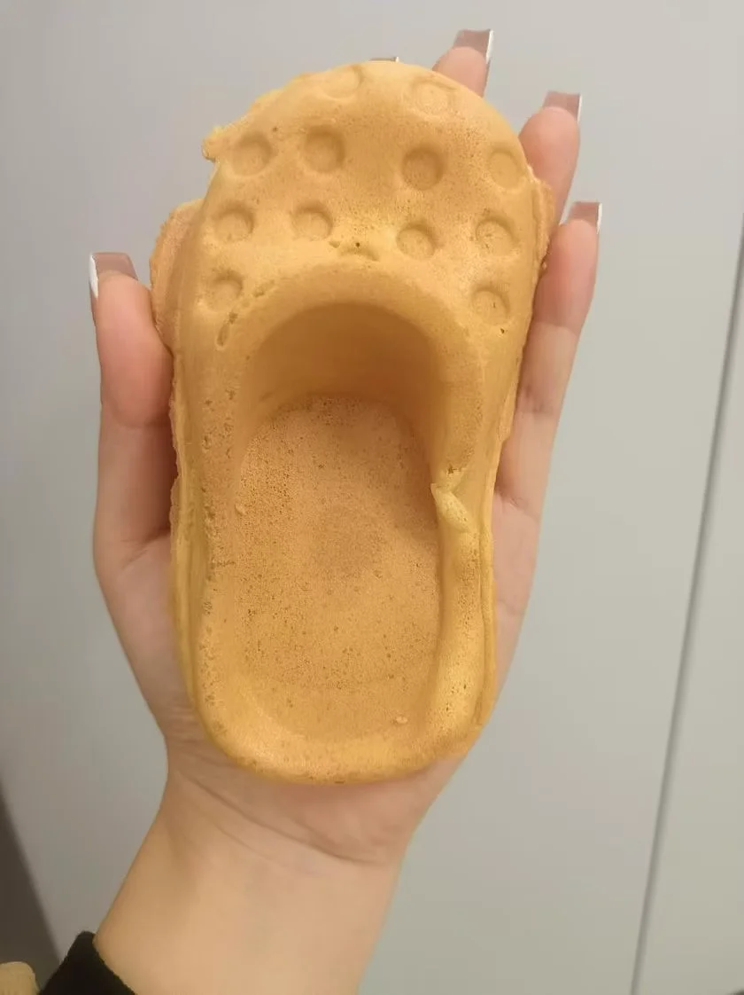 4 шт., новый дизайн, коммерческая электрическая антипригарная обувь из нержавеющей стали с отверстиями, вафельница, тапочки, оборудование для закусок