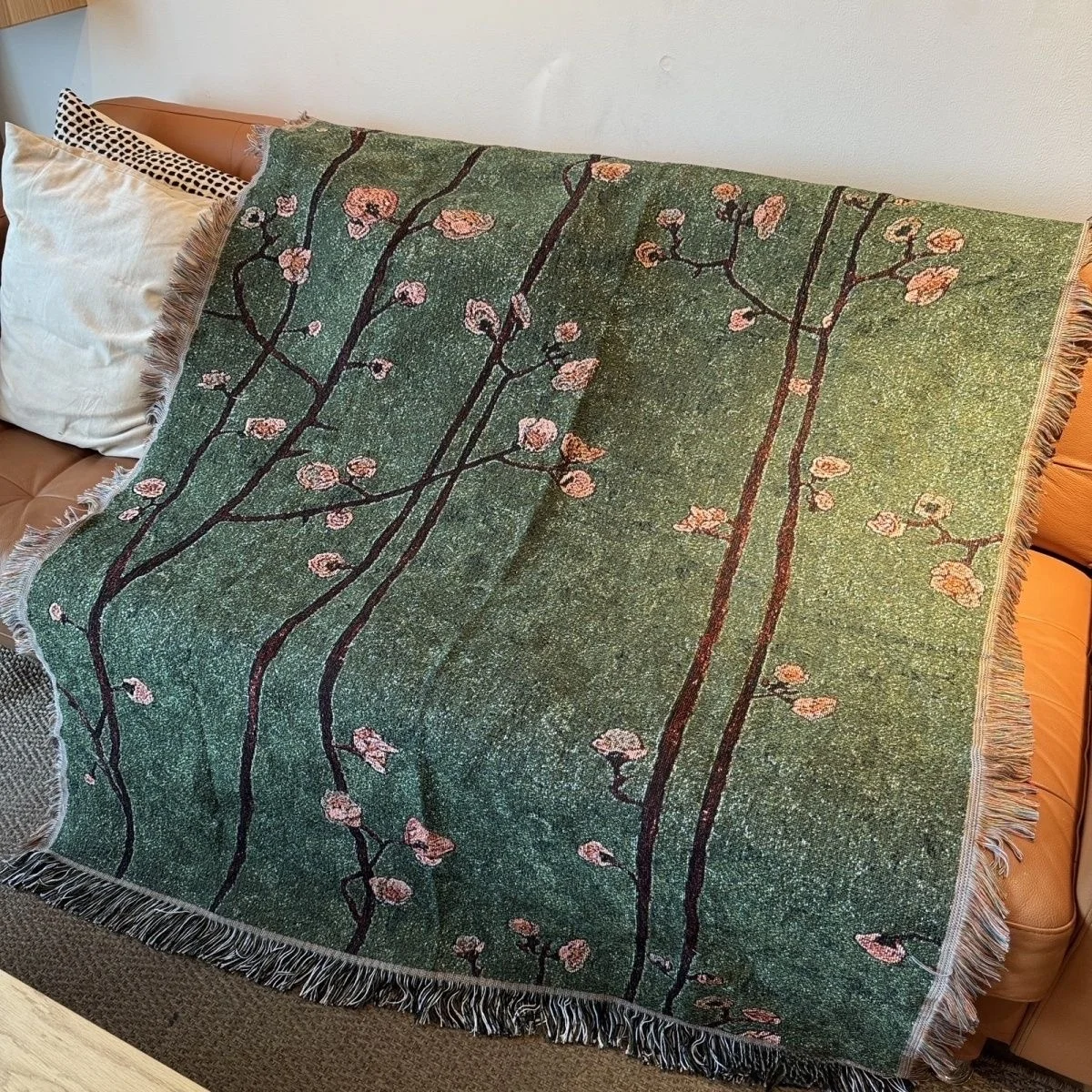 

Chinese Style Vintage Plum Blossom Knitted Blanket Sofa End Cover Towel Study Room Decor Wall Hanging Tapestry Rectangular Shape