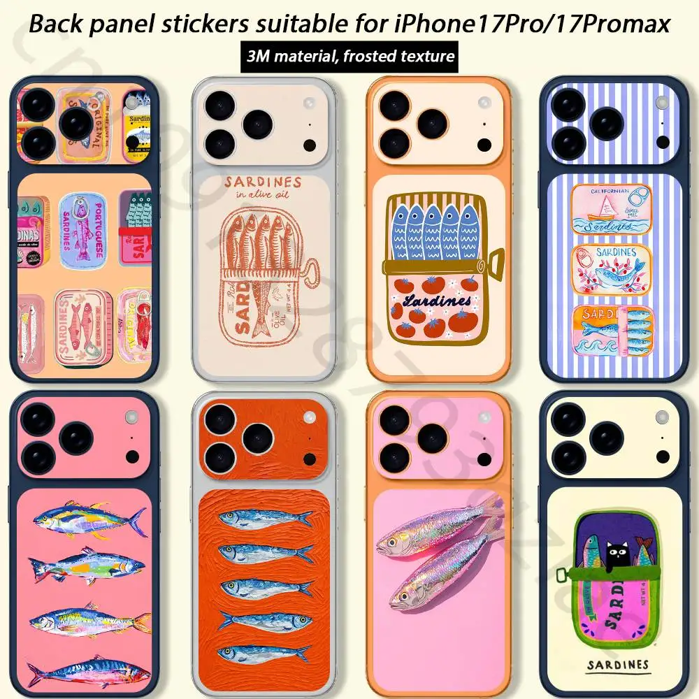 

Colorful Sardines TICKET Decal Skin Wrap for iPhone 17 Pro/Pro max Protective Film for Back, Frame, Camera