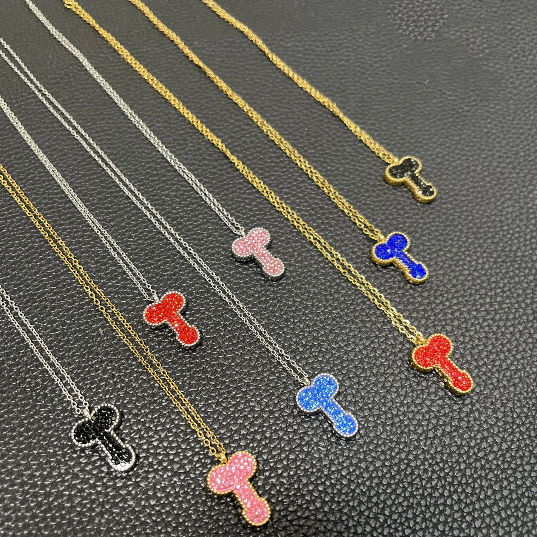 

Spoof DicCleef Hip Hop Punk Shell Design Personality Genital prank Titanium Steel Fashion Necklace For Men Women Girl Jewelry