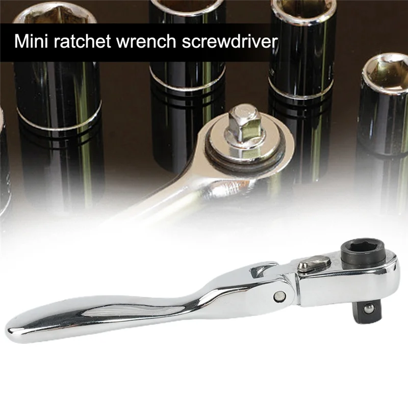 Tendencias ahora 1/4 Mini llave de trinquete de doble cabeza giratoria rápida Destornillador de casquillo de 72 dientes Destornillador con mango Llave de trinquete