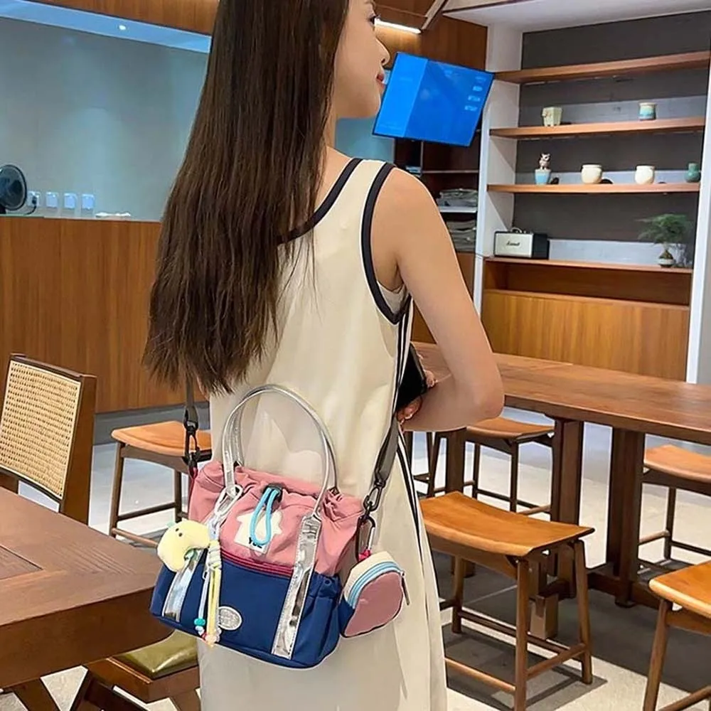 

Portable Mountaineering Crossbody Bag Embroidery Quick Drying Nylon Shoulder Pouch Adjustable Straps Lightweight