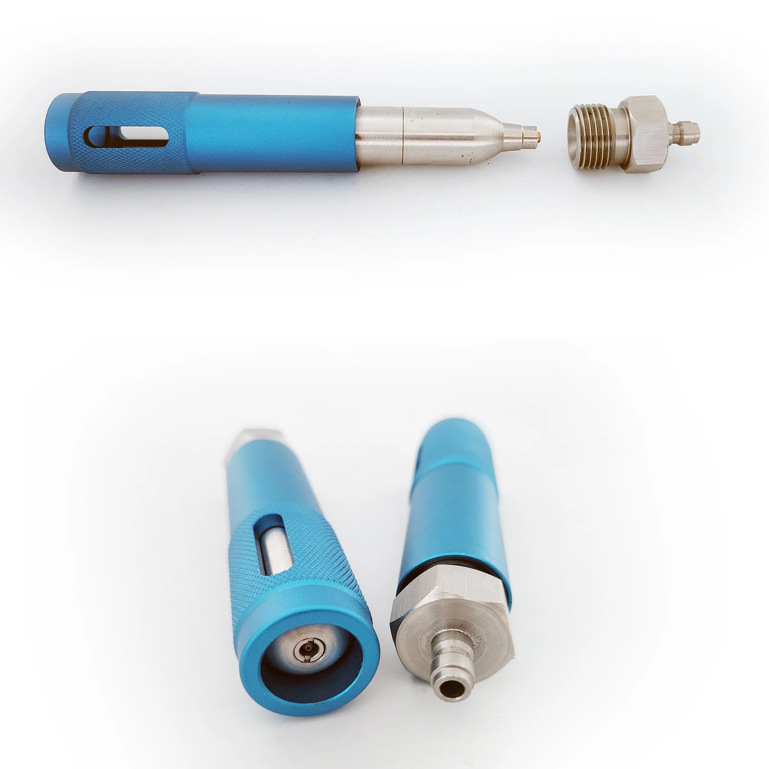 Herramientas de recarga de cartuchos de CO2 CNC sin rosca, adaptador de 15MPa de acero inoxidable 304 para exteriores, chaquetas salvavidas inflables para neumáticos de refresco