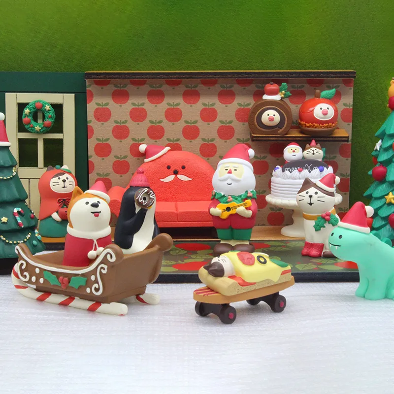 Zakka Creative Delicacy Matt Christmas Japan Style Sundry Goods Doll Gifts Resin Miniature Ornament Accessories Figurines Toys