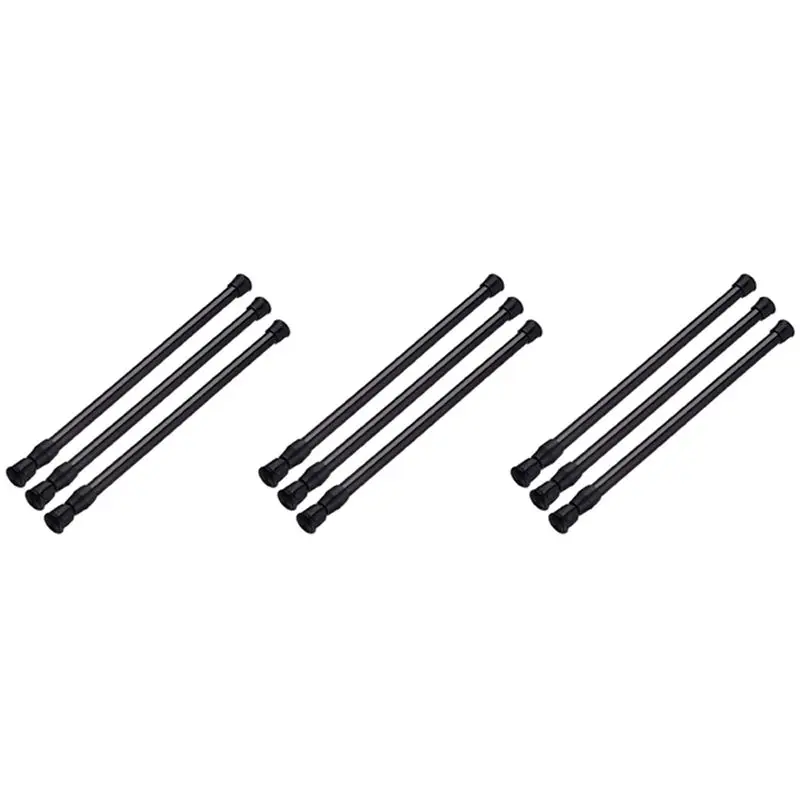 ABRB-9PCS Пружинные карнизы для штор от 16 до 28 дюймов, регулируемые, расширяемые, на пружинном механизме