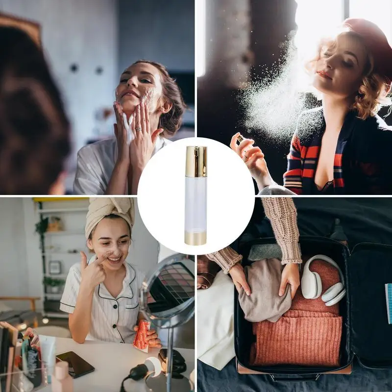 Moisturizer Container 50ml Portable Airless Pump Bottles Moisturizer Container Lotion Dispenser For Cosmetic Foundation Lotions