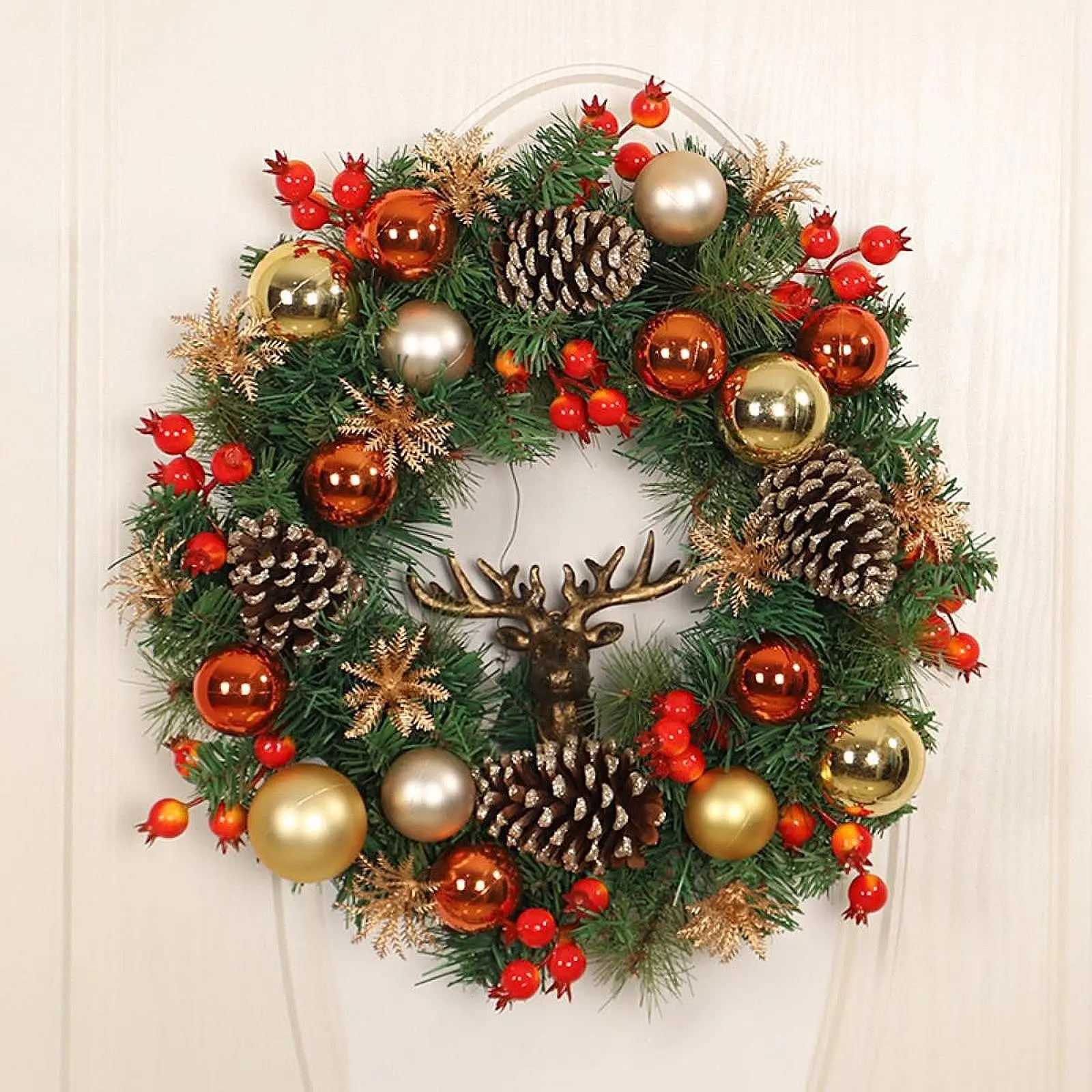 

Christmas Wreath Indoor Outdoor Christmas Housewarming Wreath for Front Door for Dining Room Living Room Office Bedroom Balcony