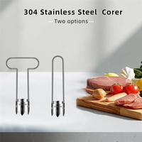 T98C- Peeler Slicer Corer, 304 Stainless Steel Fruit Vegetable Core Remover, 2Pcs Pepper Seed Corer