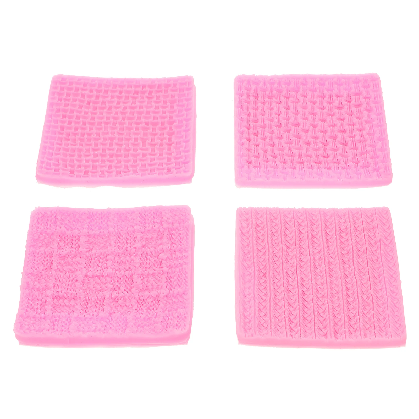 

4 PCS Silicone Mold Decorating Patterned Cakes Knit Fondant Impression Mat Molds Baking DIY Chocolate