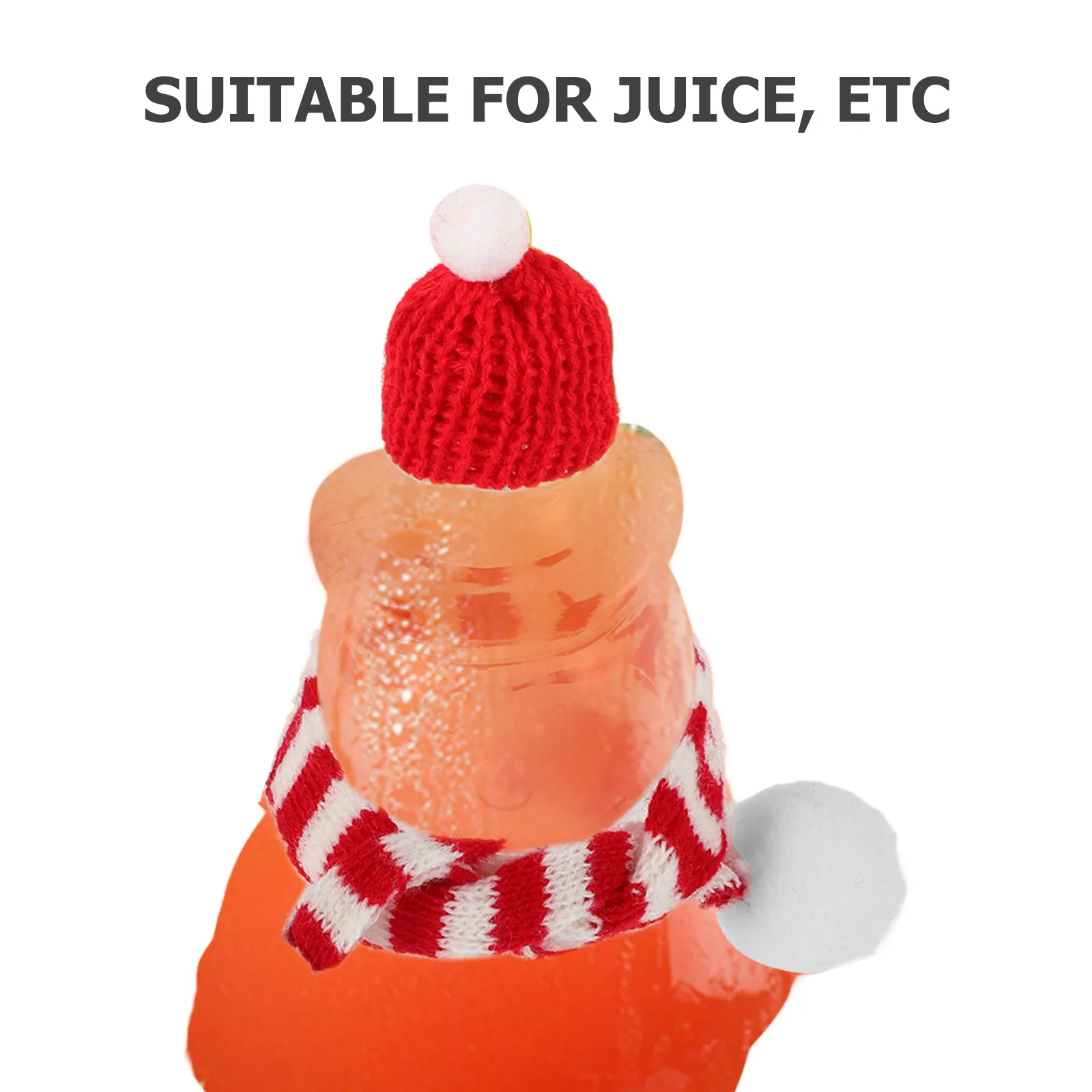 

6 set Christmas Snowman Beverage Empty Juice Bottles Reusable Plastic Water Bottles For Party Outdoor Use With Scarves Hats