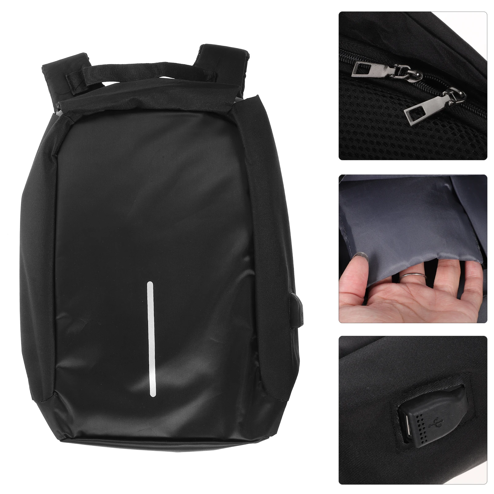 

15 .6 Charge Waterproof Charging Backpack Man Black Men Laptop Bag with USB Women