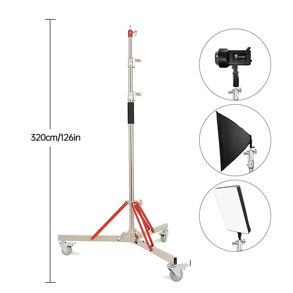 Professional Laptop Tripod Photography Film Television Stainless Steel Universal Foldable Lens Shooting Base Bracket Load 50KG