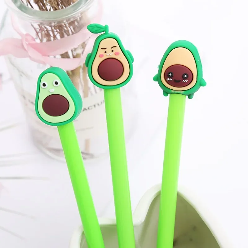 12Pcs creative avocado styling gender-neutral pen, cute student stationery office supplies