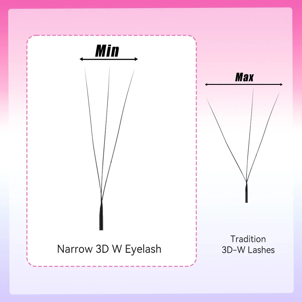 Yelix Black/Black Brown Smaller Spacing 3D-W Lashes Premium Narrow 3D W Shape Eyelashes Soft Lightweight Premade Fans Faux Cils