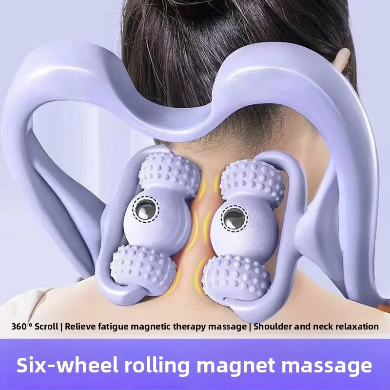 

Массажер для шейного отдела позвоночника, ручной массажер для шеи и плеч, шестиколесный зажим для шеи, артефакт