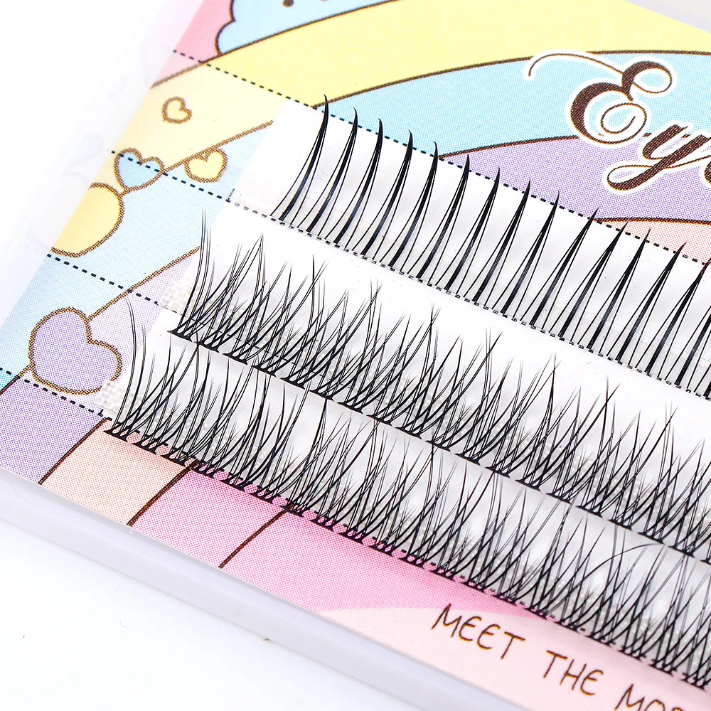 New A/M Shape Professional Makeup Individual Lashes Cluster Spikes lash Wispy Premade Russian Natural Fluffy False Eyelashes Hot