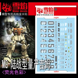 Model Decals Water Slide Decals Tool For 1/100 MG RGM-79 [G] GM Fluorescent Sticker Models Toys Accessories