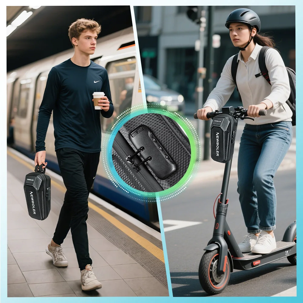 NEWBOLER 3L/5L Elektroroller-Tasche Zubehör Elektrofahrzeug-Tasche mit Zahlenschloss Wasserdichte Roller-Vordertasche Fahrradtasche ﻿ – Detail 15