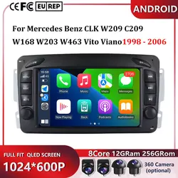 Android 15 For Mercedes Benz CLK W209 C209 W168 W203 W463 Vito Viano1998 - 2006 Car Radio Navigation GPS Multimedia Video Player