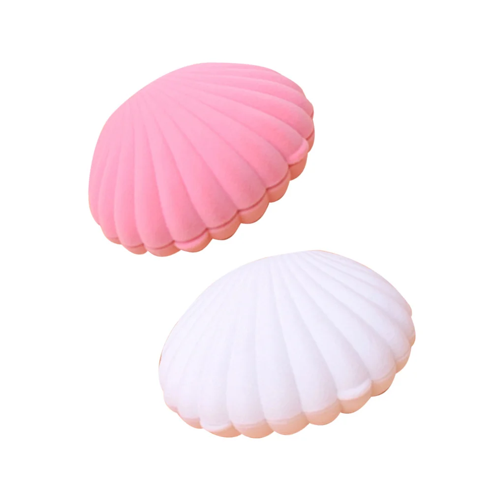 

2 шт. шкатулка для драгоценностей в форме ракушки, элегантный компактный легкий футляр для хранения, романтический держатель для подарка на свадьбу, день рождения, Рождество