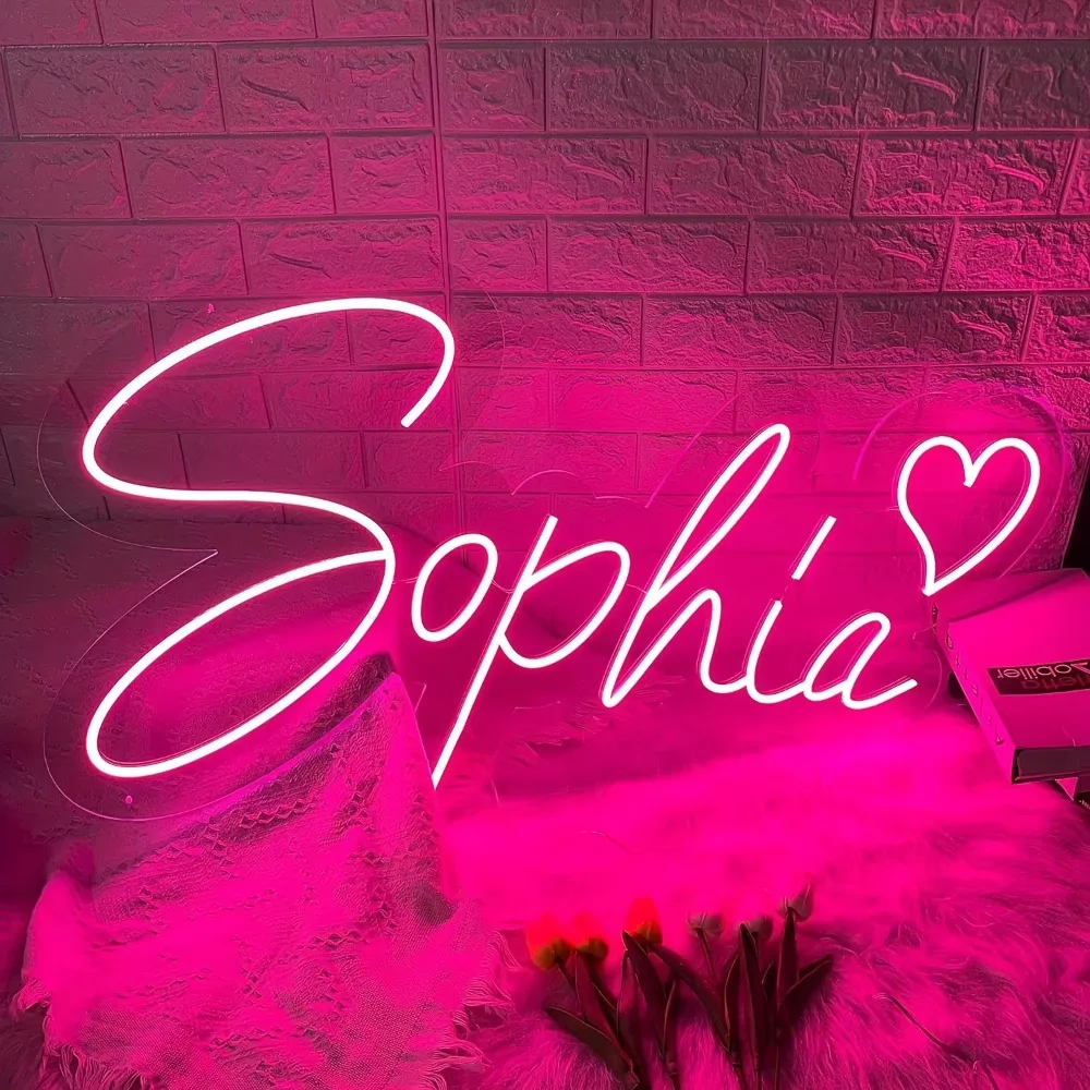 مخصص النيون تسجيل الاطفال اسم النيون علامات الاكريليك عيد ميلاد شعار شخصية أضواء LED الهدايا الأسرة ديكور جدران المنزل الزفاف #3