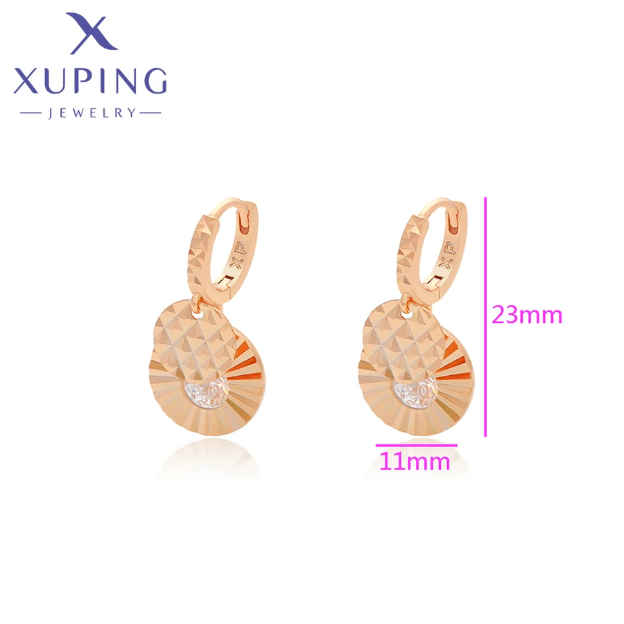 Xuping Jewelry School Gift Beautiful Round New Hoop Earrings Stone with Gold Color Earring for Women Jewellery Gift S00084421