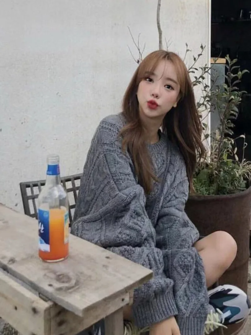 Women's Loose Long Knitted Sweater Autumn Winter Outerwear Thiened Over-sized Crew Ne Pullover Faionable Casual Sle