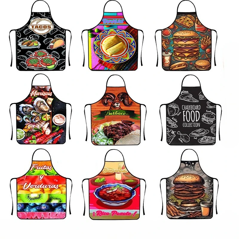 

【Food Print】Стильный кухонный фартук для дома, устойчивый к пятнам и долговечный