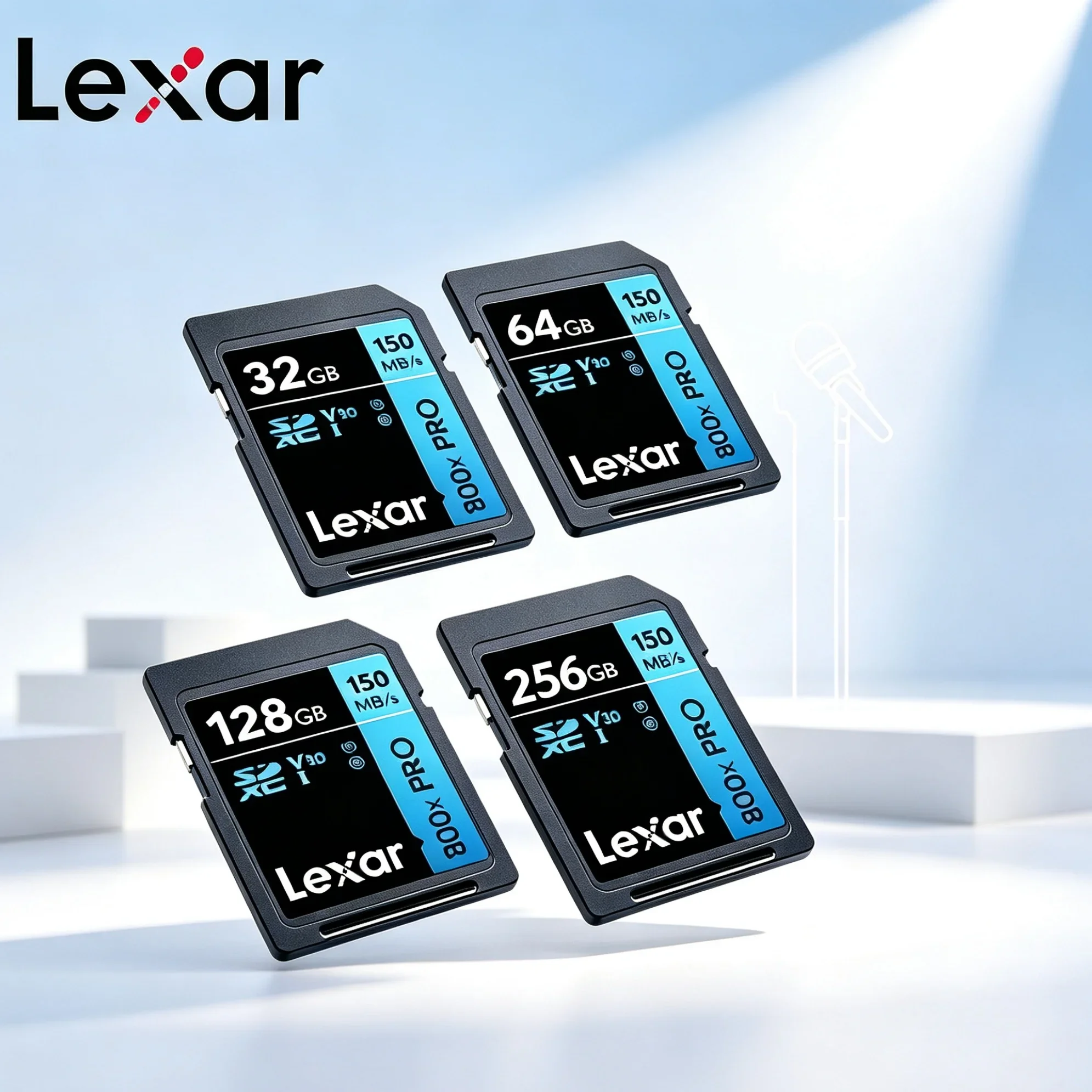 Lexar High-Performance 800xPRO SDHC SDXC UHS-I Flash Card 32GB 64GB 128GB 256GB 150MB/s Read Class 10 Memory Card for Camera