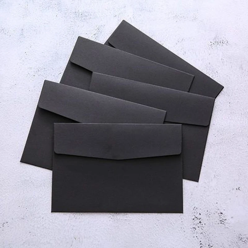 20 Stück 16×11 cm große Umschläge, klassisch, weiß, schwarz, Kraftpapier, blanko, Mini-Papierumschläge mit Fenster, Hochzeitseinladungsumschläge, Geschenkumschläge – Detail 6