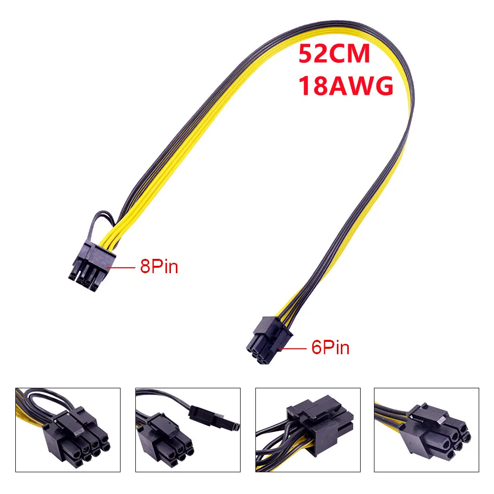 12pcs 50cm 18AWG 6Pin to 6+2 8Pin Power Cable +1xPower Module Breakout Board with for HP 1200W 750W PSU Video Card