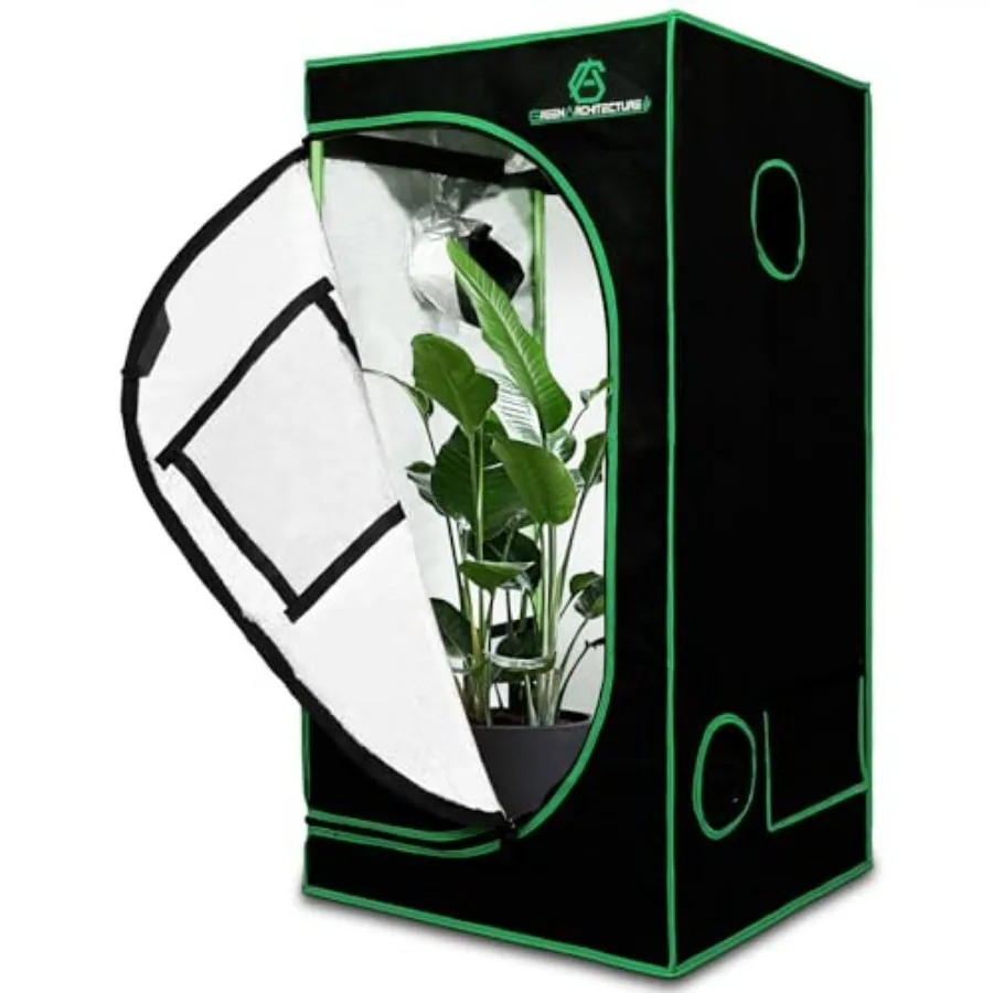 

Гроутент GA Grow Tent с отражающим покрытием из майлара, гидропонный, с окном для наблюдения и водонепроницаемым поддоном для выращивания растений в помещении, 2 шт.