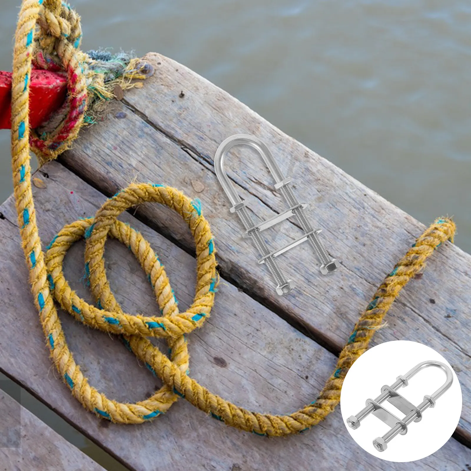 

U-образный болт из нержавеющей стали M8 для морского применения, сверхмощный крепеж для лодок, для крепления к транцу, палубе, коррозионностойкий