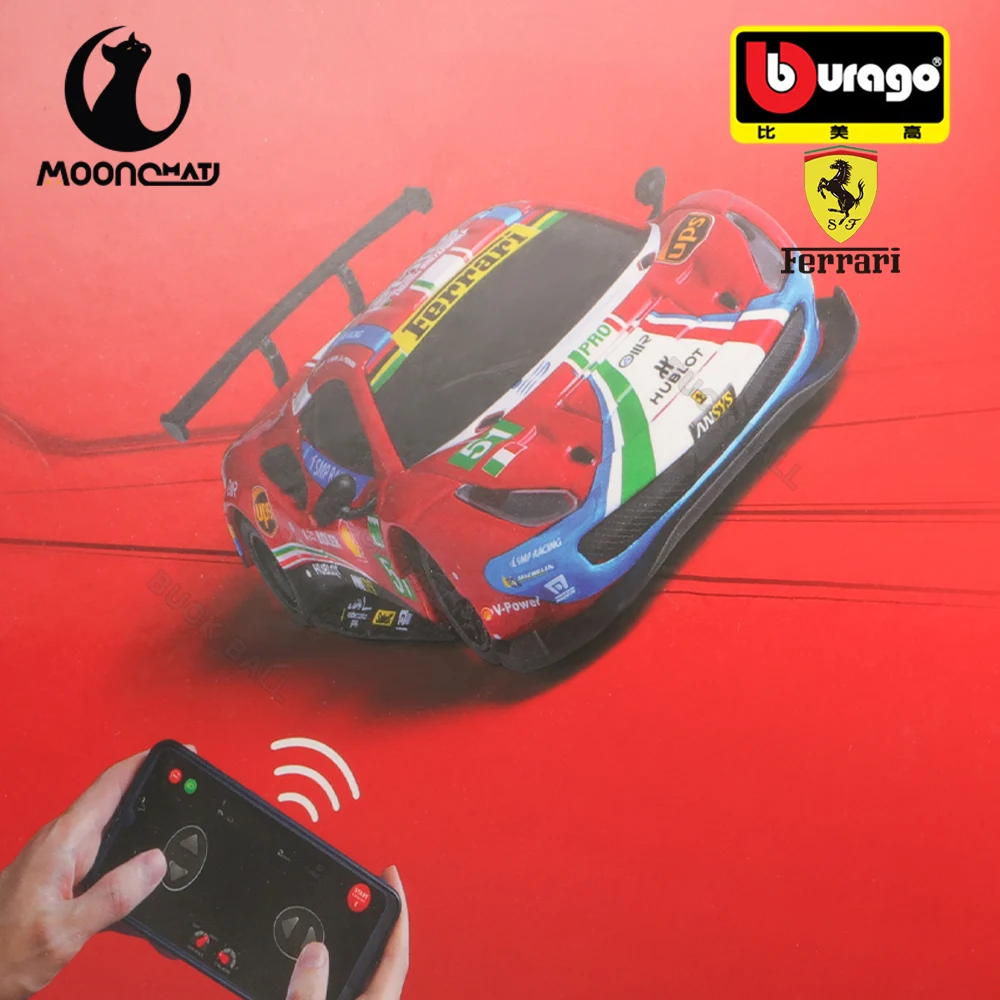 New Bburago 1:41 Ferrari 488 GTE Remote Control Car FERRARI Daytona SP3 FXX-K EVO Bluetooth Remote Control 296 GTB  App Control