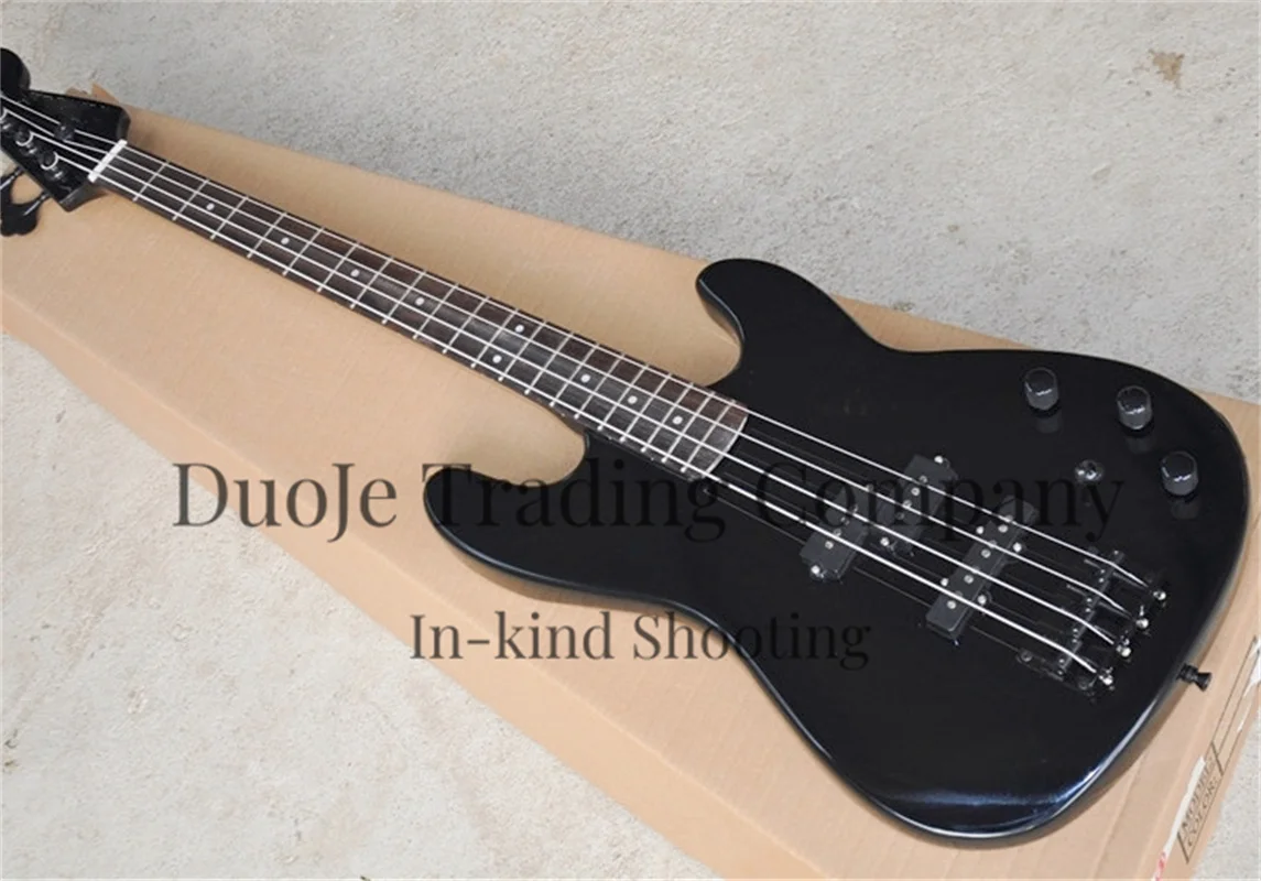 

4-string electric bass Pre Ba Black body Rose wood fingerboard Black neck Fixed bridge Black tuner support customization