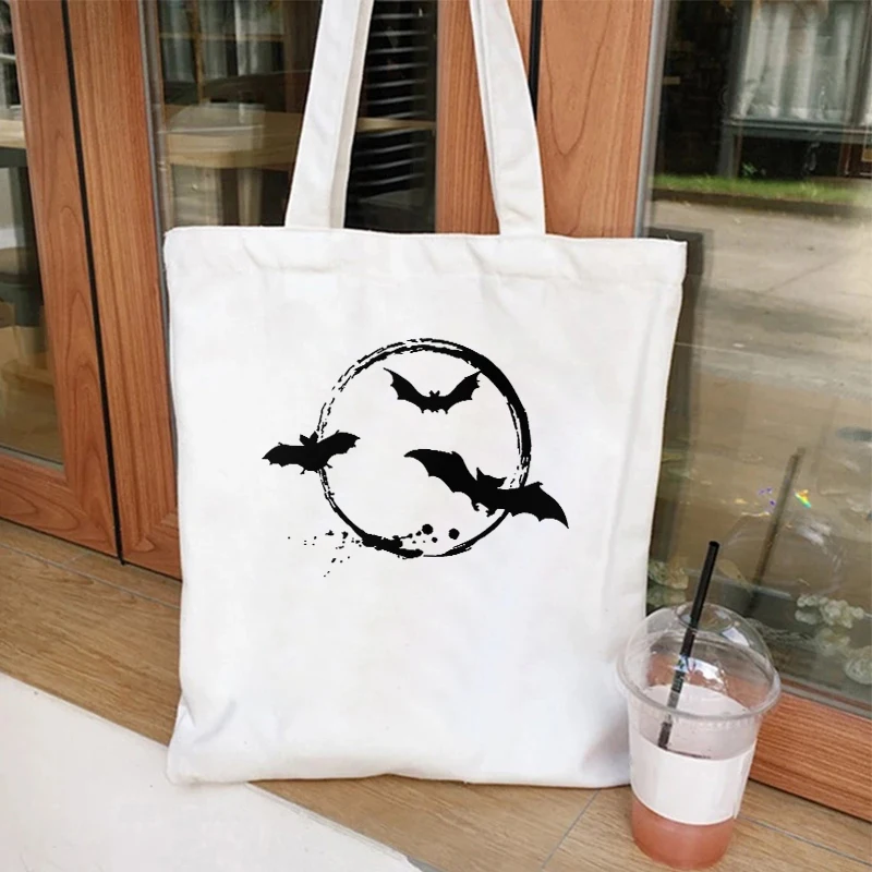 Witch Face Style Bags Women Halloween Party Collapsible Tote Bags Y2K Fashion Shopping Bags Casual Women\'s Handbags